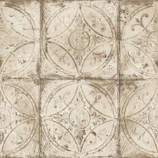 Image of Galerie Rustic Traditional Floral Tile Wallpaper Stylish Beige Paste The Wall
