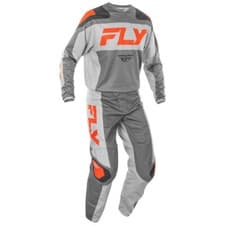 Image of FLY RACING F16 GREY / ORANGE 2025 MOTOCROSS MX KIT PANT / JERSEY ADULT ALL SIZES