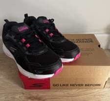 Image of Brand New Ladies Skechers Go Run Consistent  Black/Pink Trainers - Size UK 5