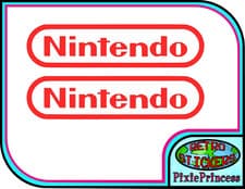 Image of 2x Super Nintendo Logo Vinyl Sticker, Laptop, Vehicle, Car, Van, Skate, Game