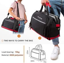 Image of Top Wide Mouth Tool Storage Bag Heavy Duty Pocket Organizer Tote Shoulder Strap