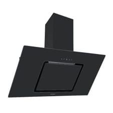 Image of Cookology Angled Cooker Hood 90cm Chimney Extractor - Black Glass VER905BK/A++
