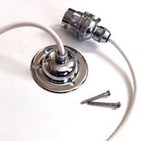 Image of Chrome Ceiling light pendant B22 light Pendant Set with choice coloured flex