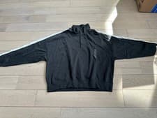Image of Polo Ralph Lauren Womens Fleece Half Zip Jacket Gray White Stripe Sz XXL NWOT