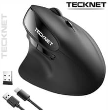 Image of TeckNet Vertical Wireless Mouse Ergonomic Optical Rechargeable High Quality 2.4G