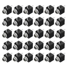 Image of 30 Pcs 3 Pins Female 3.5mm Mono TS Jacks Plug Socket with Nuts