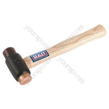 Image of Sealey Premier Copper/Rawhide Faced Hammer with Hickory Shaft 1.5lb