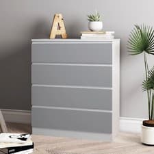 Image of 4 Or 5 Drawer Skagen Wooden Bedroom Chest Cabinet No Handle Storage Cupboard
