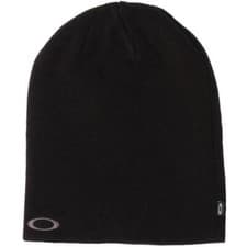 Image of Oakley Fine Knit Beanie Blackout Plain Knit Mens Boys Womens Warm Winter Hat