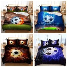 Image of Football Duvet Quilt Cover Set Bedding Set Pillowcases Single Double King Sizes