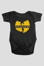 Image of Wu-Tang Clan Baby Grow Band Logo new Official Black 0 to 24 Months