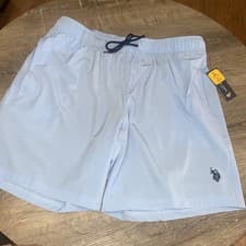 Image of NEW U.S. Polo Assn. Men's Blue UPF 50 Swimming Trunks shorts Size L NWT B4