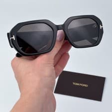 Image of Tom Ford Women Sunglasses Black Smoke Square VERONIQUE-02 FT0917 01A BRAND NEW