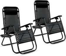 Image of Zero Gravity Chair Recliner Adjustable Sun Lounger Garden Patio Chair Outdoor