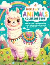 Image of World of Cute Animals Coloring Book for Kids Ages 4-8: Easy-To-Color Pages Featu