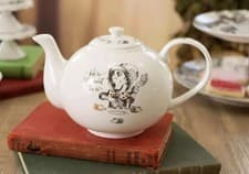 Image of Victoria And Albert Alice In Wonderland Fine China Large Teapot 1.1 Litre Boxed
