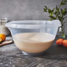 Image of Plastic Mixing Bowl Set of 3 Medium 4 Litre Deep Handle Spout Food Salad Pints