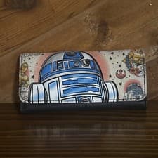 Image of Loungefly Disney Star Wars R2D2 C-3PO Tattoo Print Wallet Heart - NWT