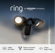 Image of Ring Floodlight Cam Wired Plus Outdoor Security Camera 1080p Video, Siren, Wifi