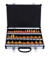 Image of 35Pc 1/4" Shank Router Cutter Bits Set Trade TCT in Aluminium Case