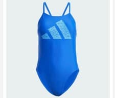 Image of adidas ladies blue 3 bar logo swimsuit new tags sz 32" ladies girls