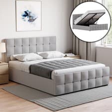 Image of Upholstered Velvet Ottoman Bed Frame Lift-Up Storage UKFR Certified