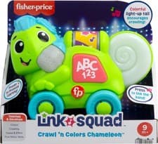 Image of Fisher Price Baby Learning Toy Link Squad Crawl 'n' Colours Chameleon, Musical