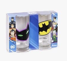 Image of DC Batman Batgirl Glasses Set 2 Pack 27cl Drinking Glasses