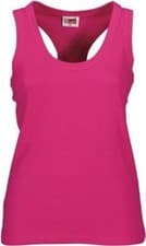 Image of Women's Ladies Racer Back Vest Tank Top 100% Cotton Hot Pink Size M 10