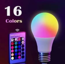 Image of RGB LED Bulb 16 Colors E27 Smart Lamp Dimmable with 24-Key Remote