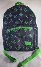 Image of Official Minecraft 16" Laptop Backpack w/Front Zip Pocket Black with Pixel Print