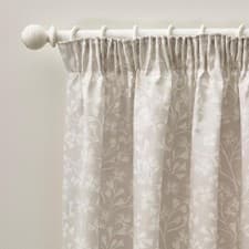 Image of Catherine Lansfield Brooke Floral 66x72 Inch Lined Pencil Pleat Curtains Two