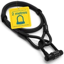 Image of Cable Lock 2 Metres Long with Code 200cm Combination Lock Steel Cable Lock with