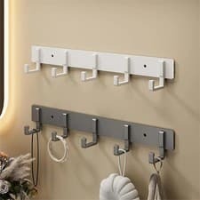 Image of Wall Mounted Coat Hook Rack Aluminum 3-7 Hooks Clothes Towel Holder Hanger