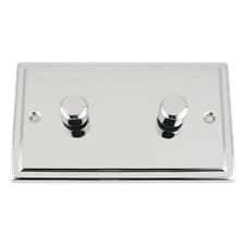 Image of Polished Chrome Trimline Dimmer Switch 1/2/3/4 Gang 2 Way 400W