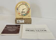 Image of 1988 Seiko World Time Travel Alarm Clock Folding Digital Analog QQQ302G Japan