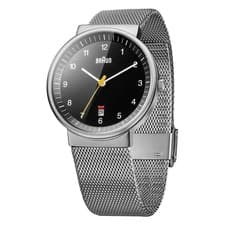 Image of Braun Men's Watch BN0032 Classic with Silver Mesh Bracelet Black Dail