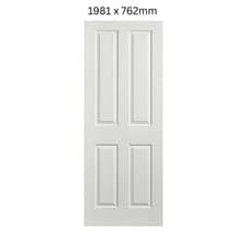 Image of White 4 Panel Internal Door - Grained Primed Moulded Finish 1981x762mm