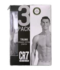 Image of CR7 Boxers 3 Pack Mens Cotton Underwear Trunks White Grey Mixed Organic XL