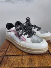 Image of Steve Madden trainers JOREAM Sneakers UK 3 White Silver Pink Peace Love Rare