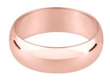 Image of 9ct Rose Gold D Shape Wedding Band