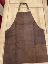 Image of Ashwood Genuine Leather Apron Brown Rustic Heavy Duty BBQ Workshop Chef NEW
