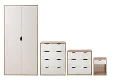Image of Childrens Bedroom Furniture Set Chest of Draw Wardrobe Bedside Table Oak White