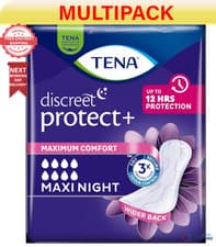 Image of TENA Lady Maxi Night 8 Packs of 6 Disposable Pads For Bladder Weakness(48 Total)