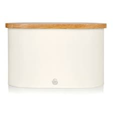 Image of Swan Nordic White Bread Bin with Bamboo Cutting Board Lid SWKA17512WHTN
