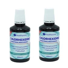 Image of 2x Healthpoint Chlorhexidine Antibacterial Mouthwash , Peppermint Flavour 400ml