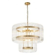 Image of Modern Luxury Crystal Pendant Light Double Layer Glass Crystal Rod Light Fixture