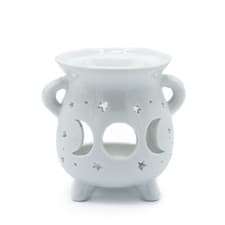 Image of Cauldron Oil Burner - Moon Phase - White