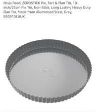 Image of Ninja Foodi ZEROSTICK Pie, Tart & Flan Tin, 10” / 25cm non stick heavy duty BNWT