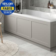 Image of Traditional Bathroom 1700mm Front Bath Panel 18mm MDF Wood Grey Plinth Easy Cut